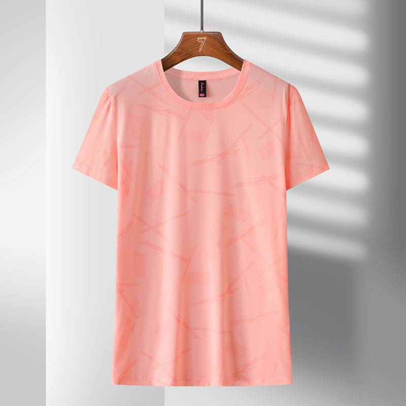 Herrenbekleidung Übergröße Dünne Sport-Kurzarm-T-Shirts für Männer und Frauen Neue Sommer-Oberteile aus Eisseide in großen Größen Schnelltrocknende Lauf-Fitness-T-Shirts_voghion.com