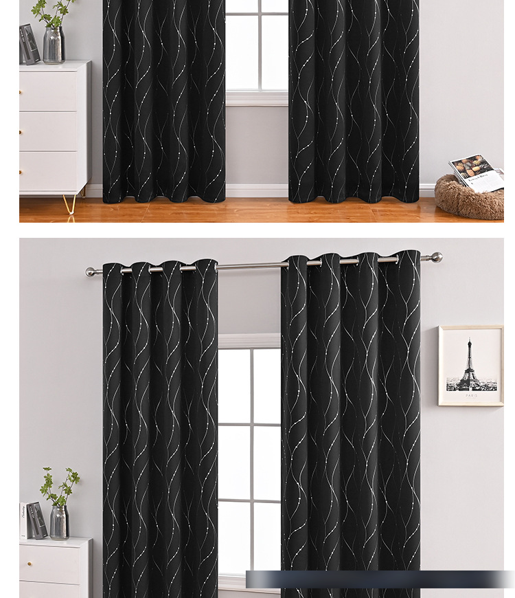 Rideaux occultants Silver Precision - Isolation thermique et protection UV pour chambre et salon (motif perforé, 100 % occultant)_voghion.com