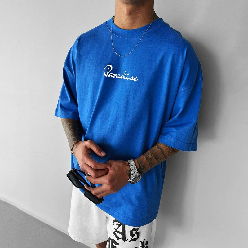Oversize-Baumwoll-T-Shirt für Herren – Kurzarmhemd mit lebhaftem Papageien-Print | Sommer-Streetwear-Essential_voghion.com