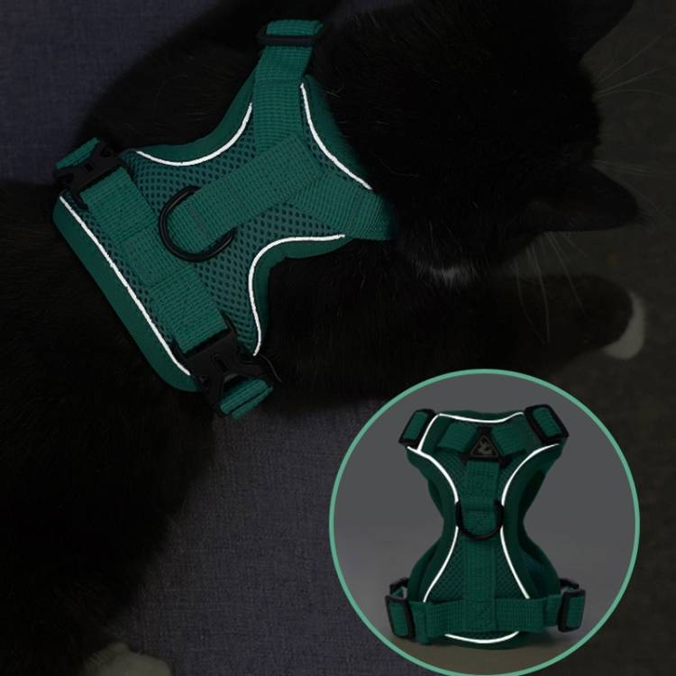 Ensemble harnais et gilet réfléchissant et respirant pour chien et chat_voghion.com