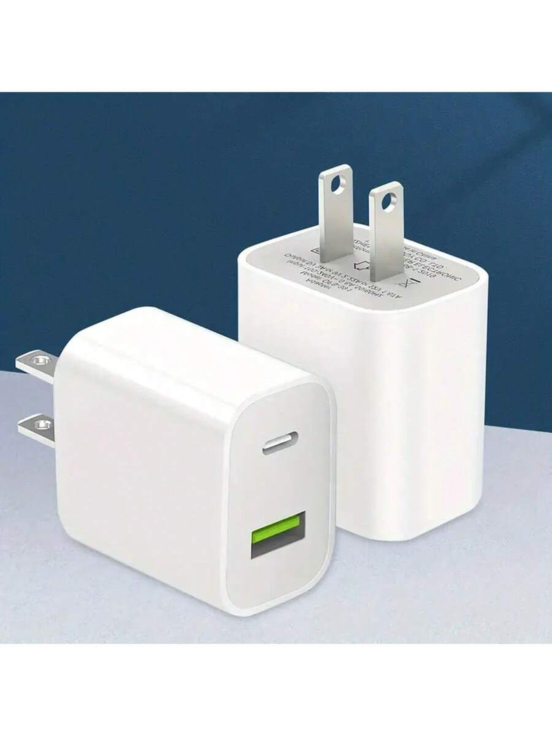 Chargeur rapide blanc pour iPhone 20 W, adaptateur secteur mural, port USB Type C, prise rapide, charge rapide avec câble de données, compatible avec iPhone 16/16 Pro_voghion.com