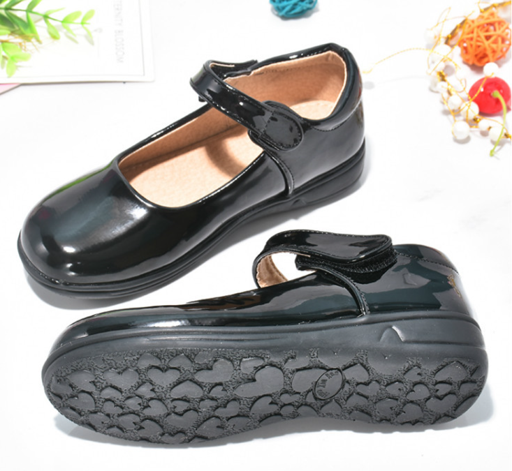 Kinder Schwarze Lederschuhe Mädchen Performance Schuhe Schulabschlussfeier Gruppenfoto Studenten Abendschuhe Weiche Sohle Prinzessin Schuhe_voghion.com