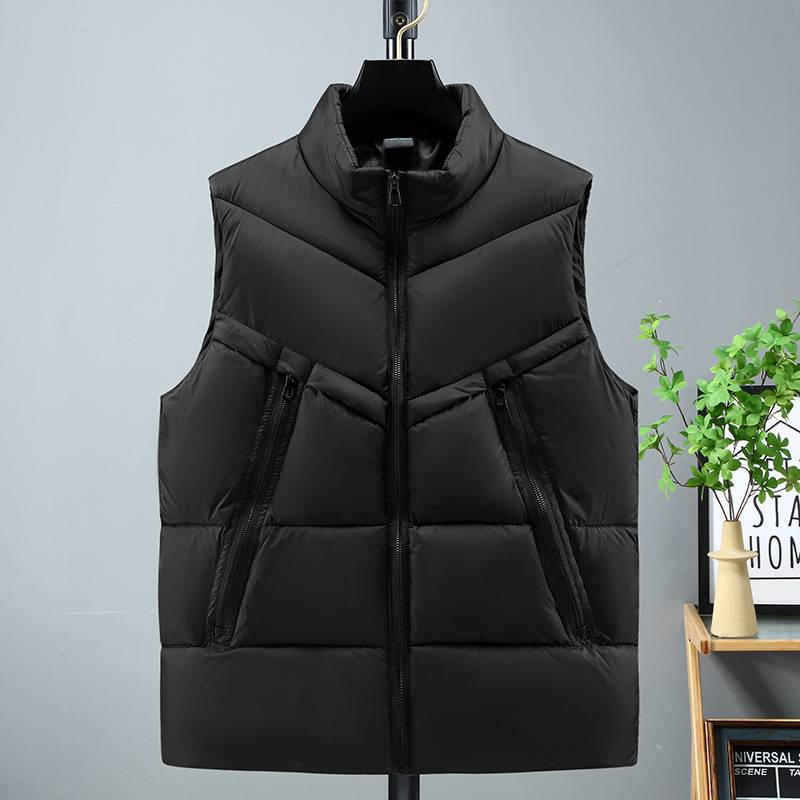 Abbigliamento da uomo: gilet invernale da uomo taglie forti, giacca casual senza maniche con colletto alla coreana alla moda, gilet caldo in misto cotone per taglie forti e alte_voghion.com