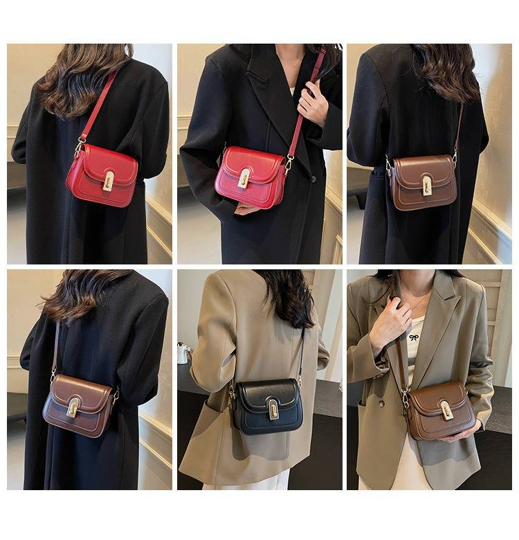 Women's Fashion Shoulder Bag - Stylish PU Leather Crossbody Purse With Lock Closure, Multiple Pockets, Chic & Versatile For Daily Outfits_voghion.com