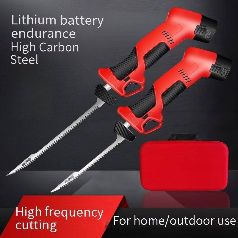 Premium Electric Kitchen Knife - Rechargeable Lithium Battery Powered, High-Carbon Steel Blade For Bread, Meat & Bones, Ergonomic Handle For Home_voghion.com