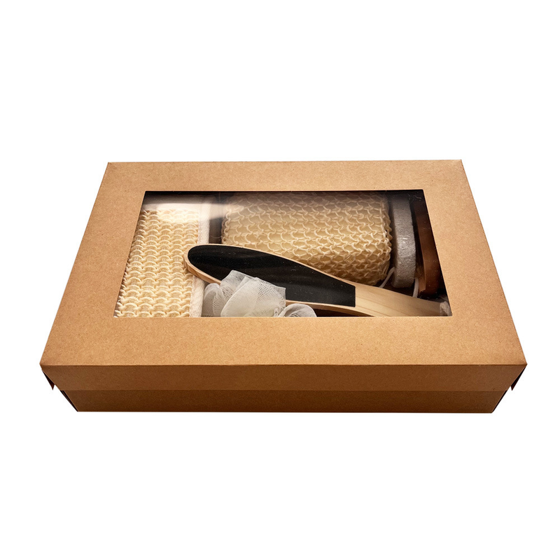 Premium Banyo Seti - Peeling Eldiveni, Tırnak Fırçası, Ponza Taşı ve Lif - Derinlemesine Temizlik ve Pürüzsüz Bir Cilt İçin Doğal Sisal ve Yaban Domuzu Kılı_voghion.com