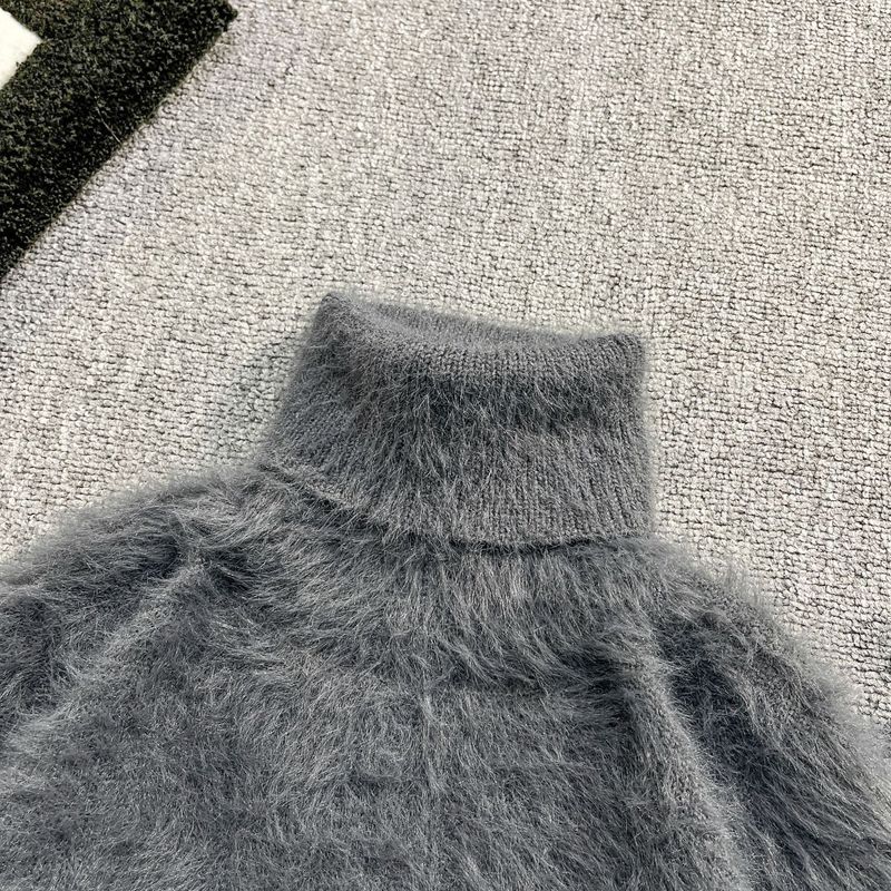 Men’s Faux Fur High-Neck Sweater – Trendy Oversized Knit With Hong Kong Street Style_voghion.com