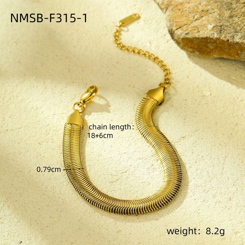Pulsera de acero de titanio para mujer INS, chapada en oro de 18 quilates, con incrustaciones de circonitas, elegante y versátil, ideal para apilar._voghion.com