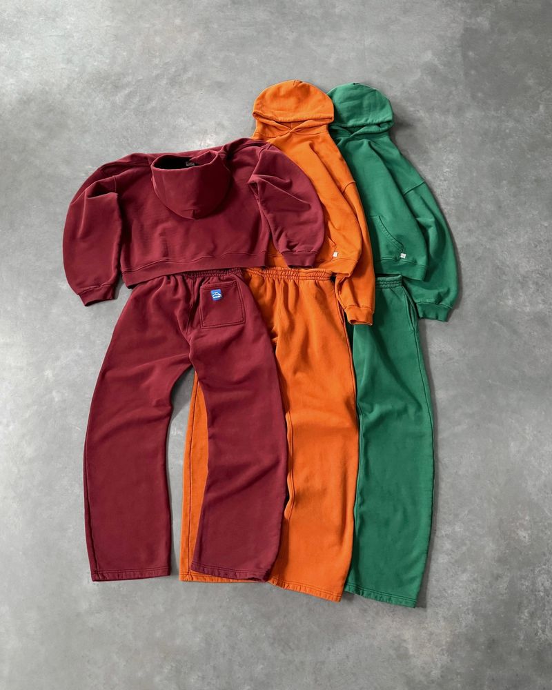 Sudadera unisex vintage de estilo urbano (talla extragrande, 95 % algodón, cierre con cremallera, tallas S-XXL, naranja, verde y rojo) – Conjunto a juego para pareja_voghion.com