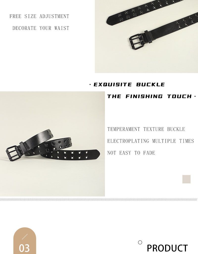 HEIßER schwarzer Gürtel Damen PU Leder Western Y2K Mädchen Gürtel für Jeans Männer_voghion.com