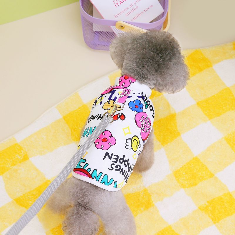 Pet clothes wholesale dog clothing Korean style pet clothing autumn and winter Teddy cat supplies 23 colorful cotton vest_voghion.com