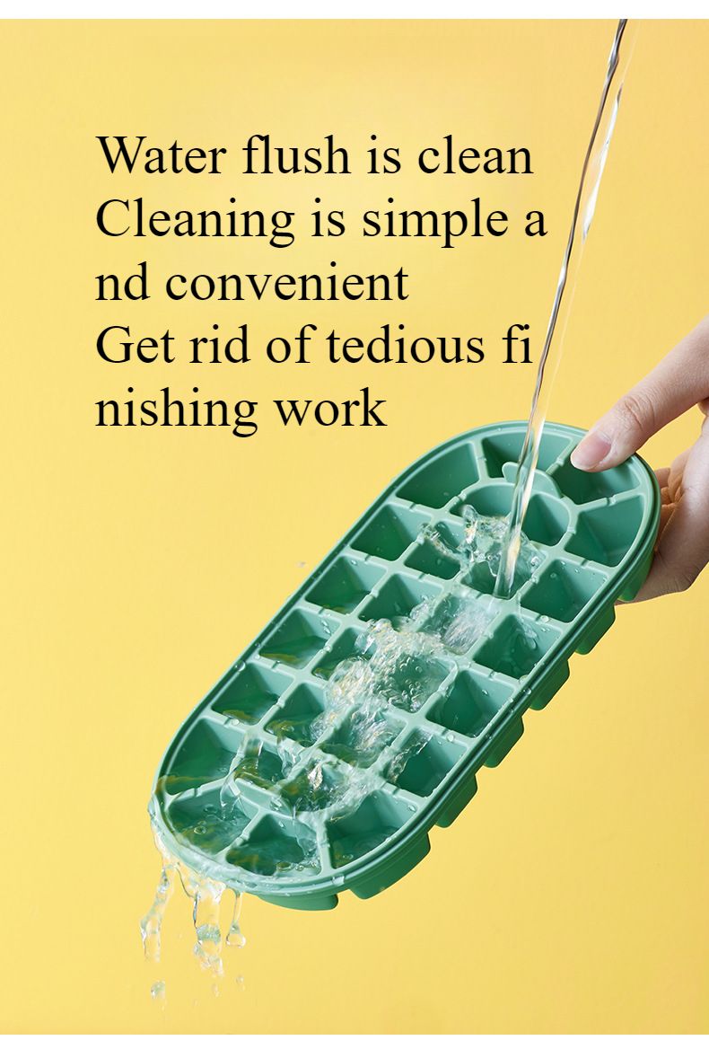 Ice Grid Ice Cube Mould Press Silicone Ice Grid Ice Hockey Plastic Portable Large Capacity Refrigerator Frozen Ice Cube Box Ice Box_voghion.com