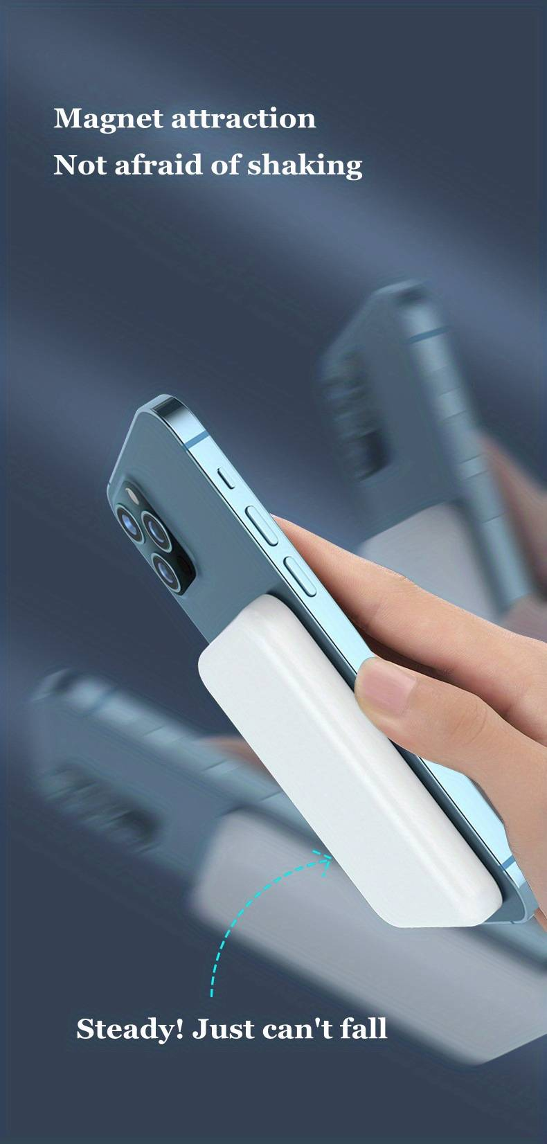 3000mAH Magnetic Wireless Charger Power Bank External Battery Portable For IPhone14/14Plus/14Pro/14ProMax /13/13Pro/13ProMax /12/12Pro/12ProMax _voghion.com