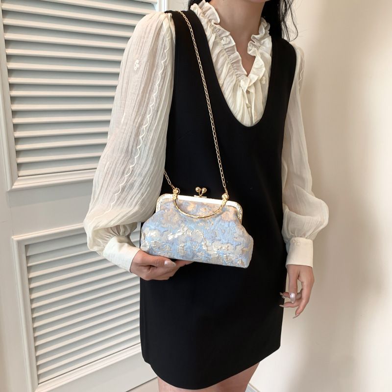 Fata alla moda per le donne, borsa estiva, mini borsa a tracolla e cheongsam in stile cinese di nicchia, borsa con chiusura dorata_voghion.com