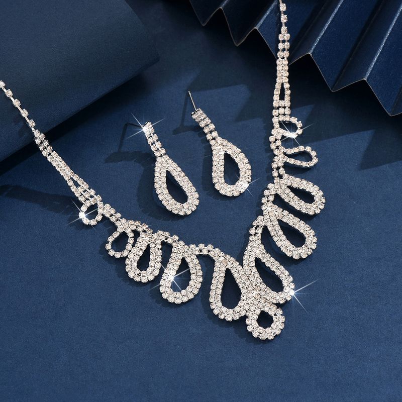 Necklace set earring jewelry set banquet dress set necklace fashionable all match bridal jewelry_voghion.com