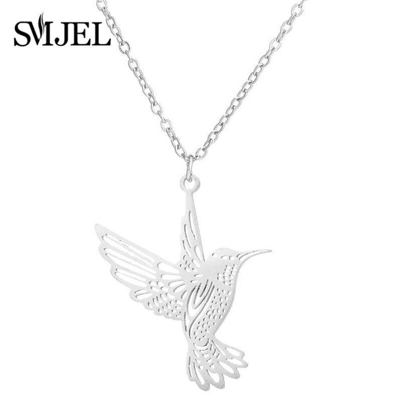 Vendas quentes SMJEL Wild Animal Aço Inoxidável Colibri Colares & Pingentes Bonito Águia Phoenix Swallow Pássaros Colar colares_voghion.com