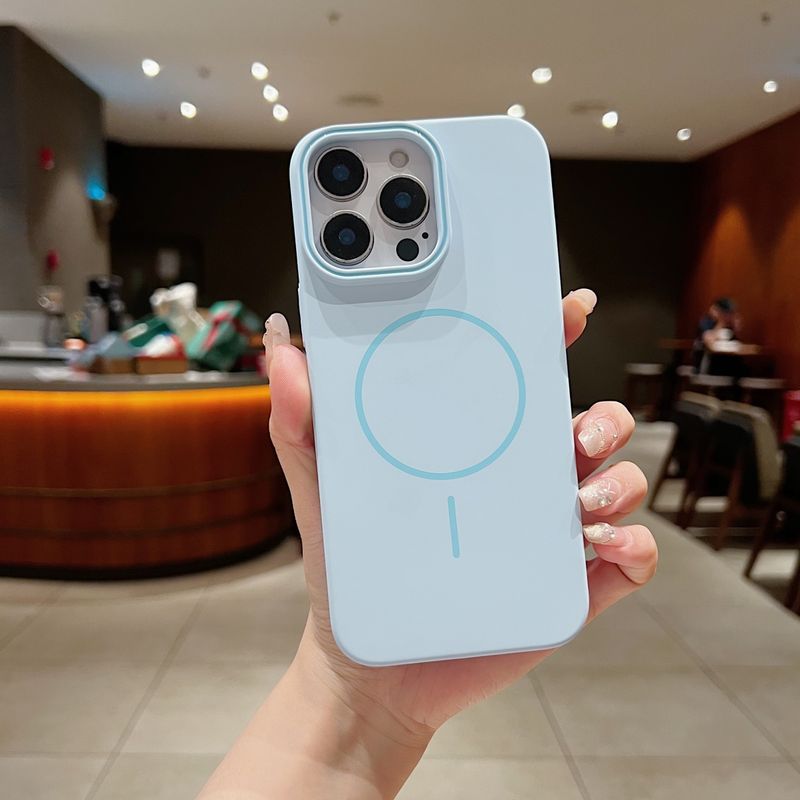 Custodia magnetica originale ultra sottile in PC rigido per iPhone 16, 15, 14 Plus, 13, 12 Pro Max, 11, con ricarica wireless e antiurto._voghion.com