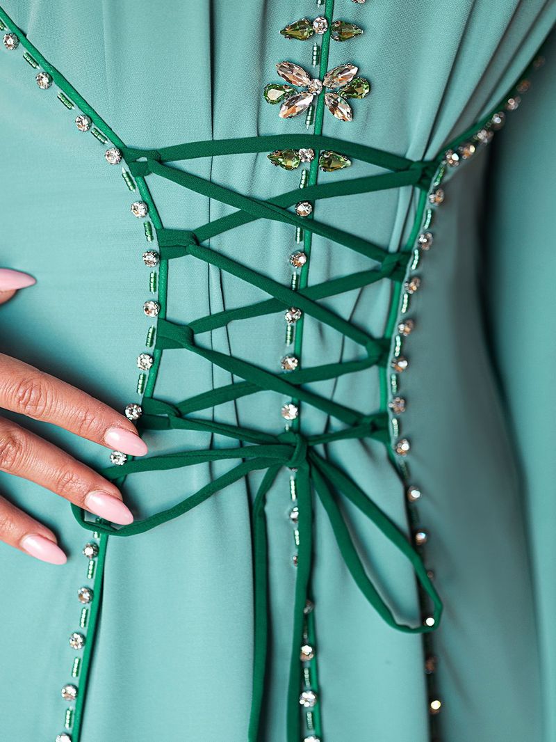 Elegantne moslemi abaya kleit teemanttikandiga - naiste õhtupalvekleit_voghion.com