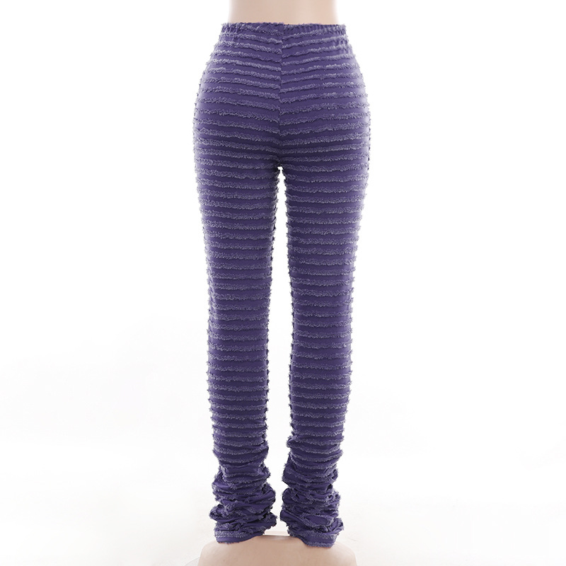 Dameskleding Gebreide Gestreepte Sexy Slanke Broek Kinder Lente Mode Hoge Taille Heup Lifting Hot Girl Casual Broek_voghion.com