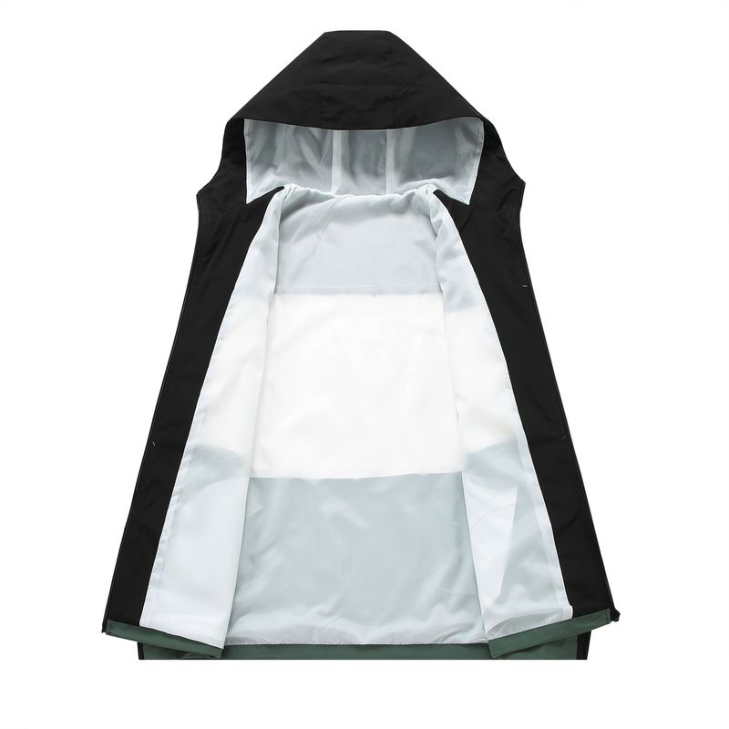 Slim-Fit-Kapuzenjacke für Herren – Leichte Polyester-Windjacke mit Stehkragen für Outdoor- und Freizeitkleidung (Grün, Blau)_voghion.com