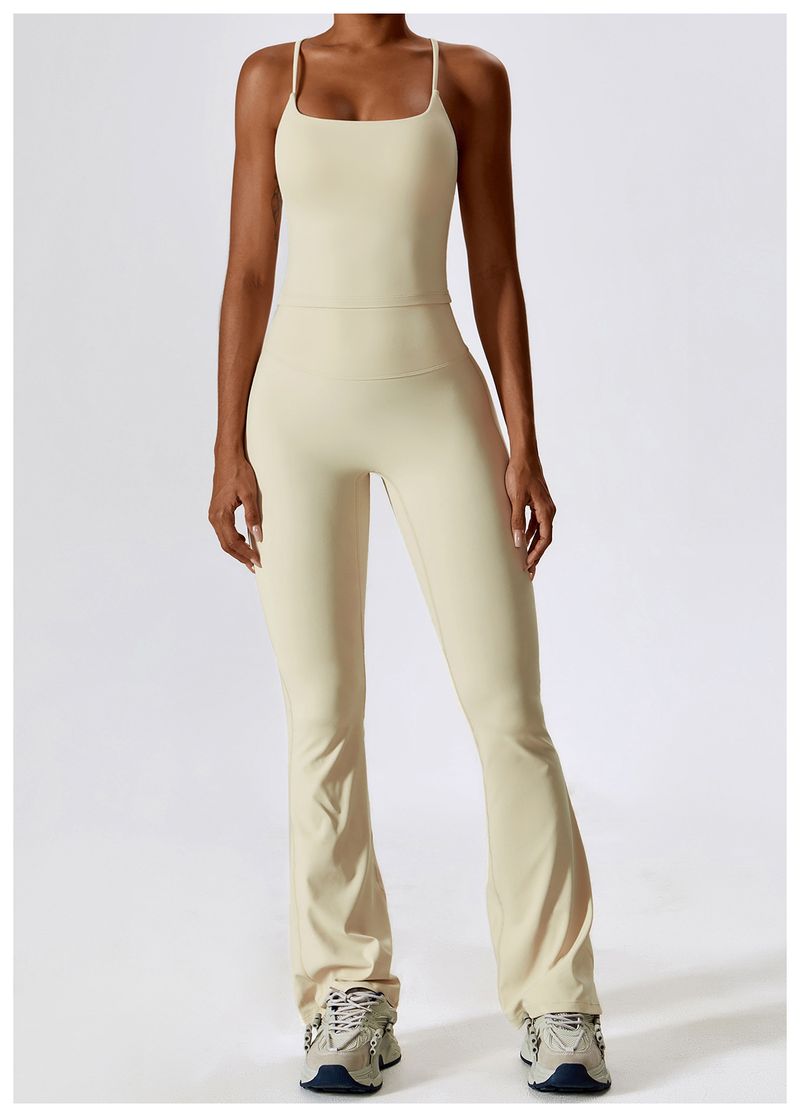 Spring Shockproof Bare Sensation Yoga Outfit Quick-Dry Tight-Fitting Fitness Wear Casual Sports Set Women's New Slimming_voghion.com