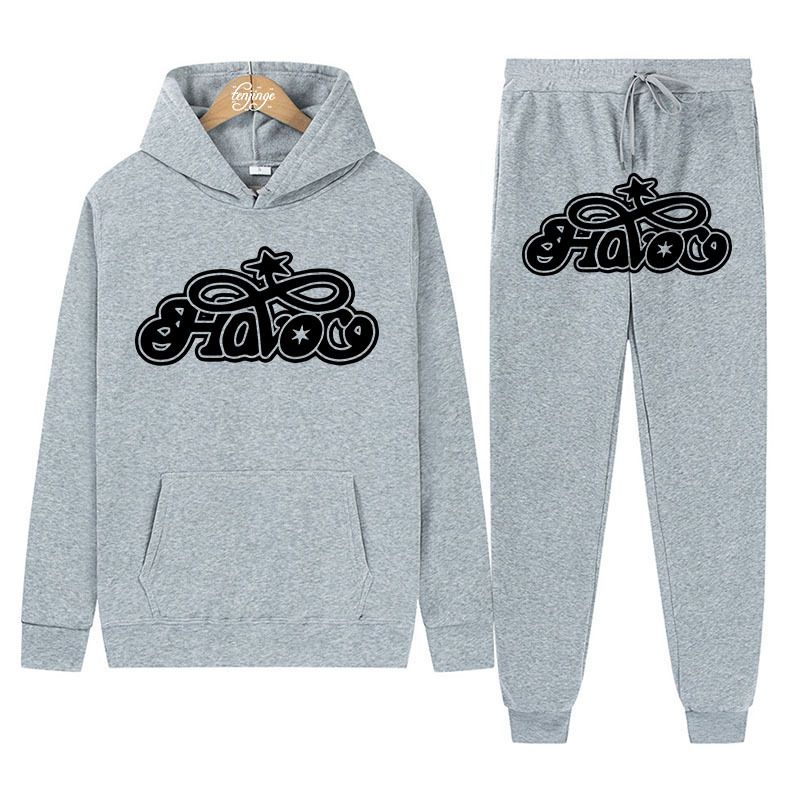 Herren-Trainingsanzug mit Fleecefutter, Set mit Kapuzenpullover und Jogginghose mit NOK O-Print, Winter-Jogginganzug, Loungewear_voghion.com