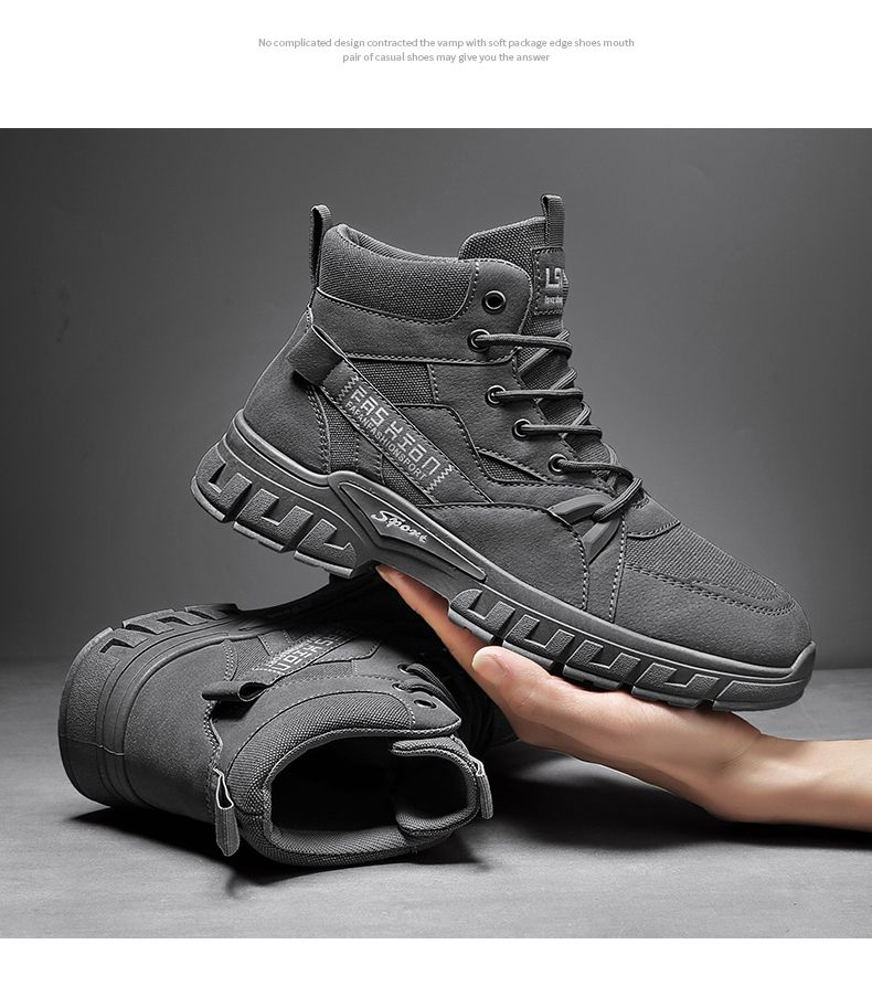 New Fasion Lace-up Men's Boot Hig-tops Working Casual Mans Toog Soes Outdoor Anti Slip Mens Vulcanized Boots Main_voghion.com