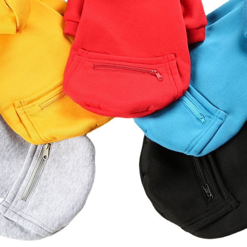 Autumn Winter Medium Large Zipper Pocket Dog Clothes Cat Hoodie Teddy Pomeranian French Bulldog Pet Supplies_voghion.com