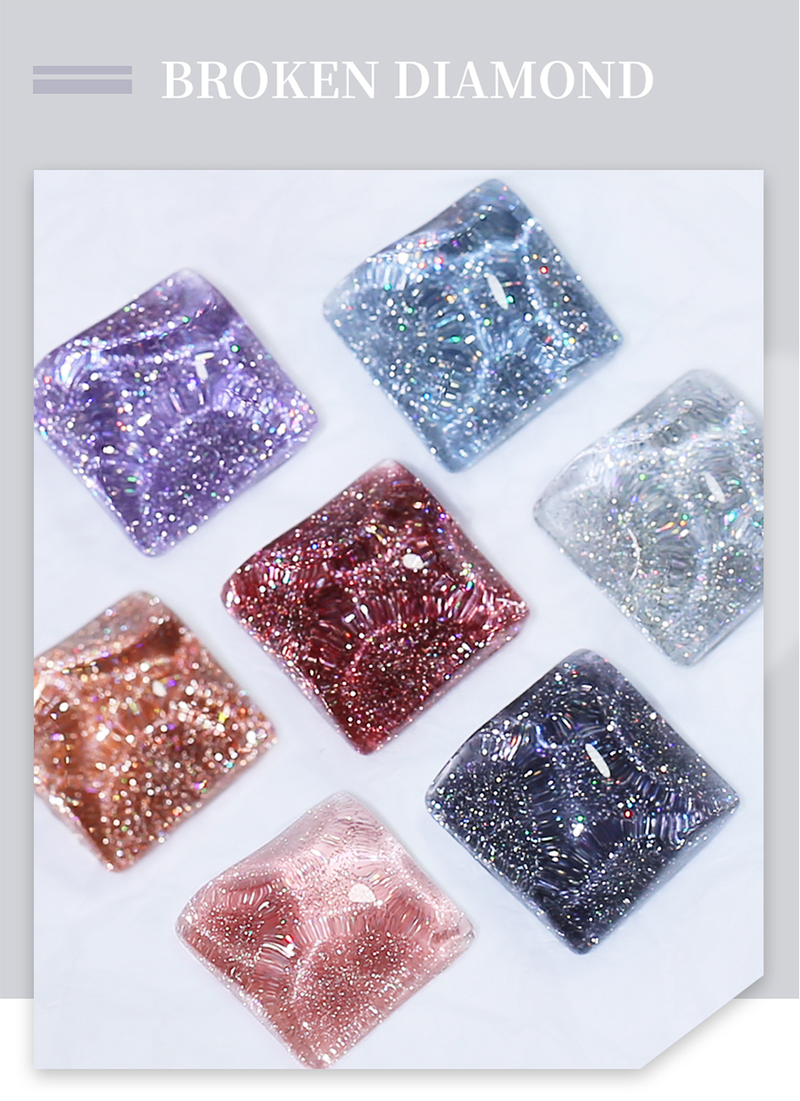 Arte Clavo 15 ml Glitzer-Pailletten-Nagellack, rosa, blau, Splitter, funkelndes UV-LED-Nagelgel, glitzerndes Soak-Off-Nagelkunst-Gel-Lacke_voghion.com