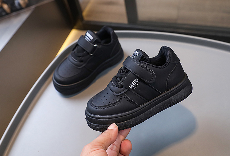 Girls' Velcro Shoes Boys' Preppy Casual Shoes School White Shoes_voghion.com