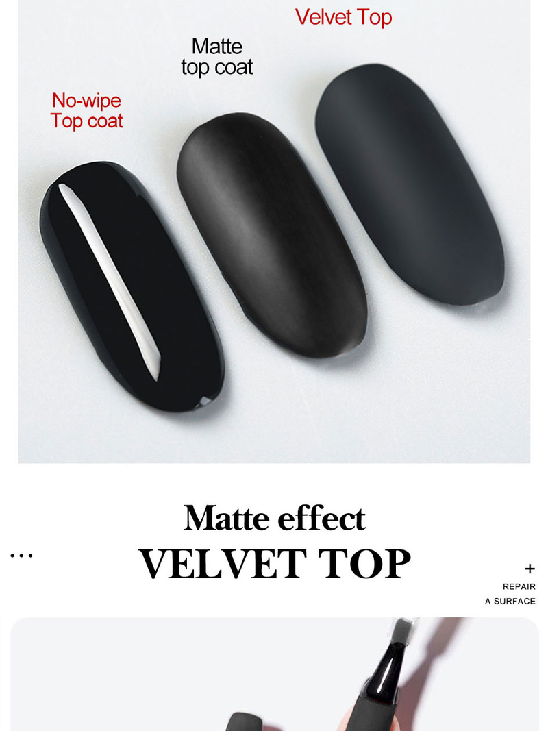 Arte Clavo Matte Velvet Top Coat UV Gel Soak Off 10ml Lack Semi-permanent Nagellack Seal Gel Polish Nagelkonst Dekorationer Verktyg_voghion.com