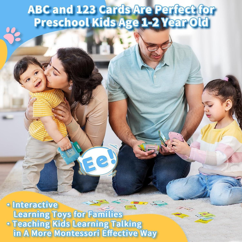 CRAZYLIFE 224 mots à vue parlant cartes Flash jouets, apprentissage de l'alphabet poche orthophonie jouets sensoriels autisme, cartes Flash éducatives cadeaux_voghion.com