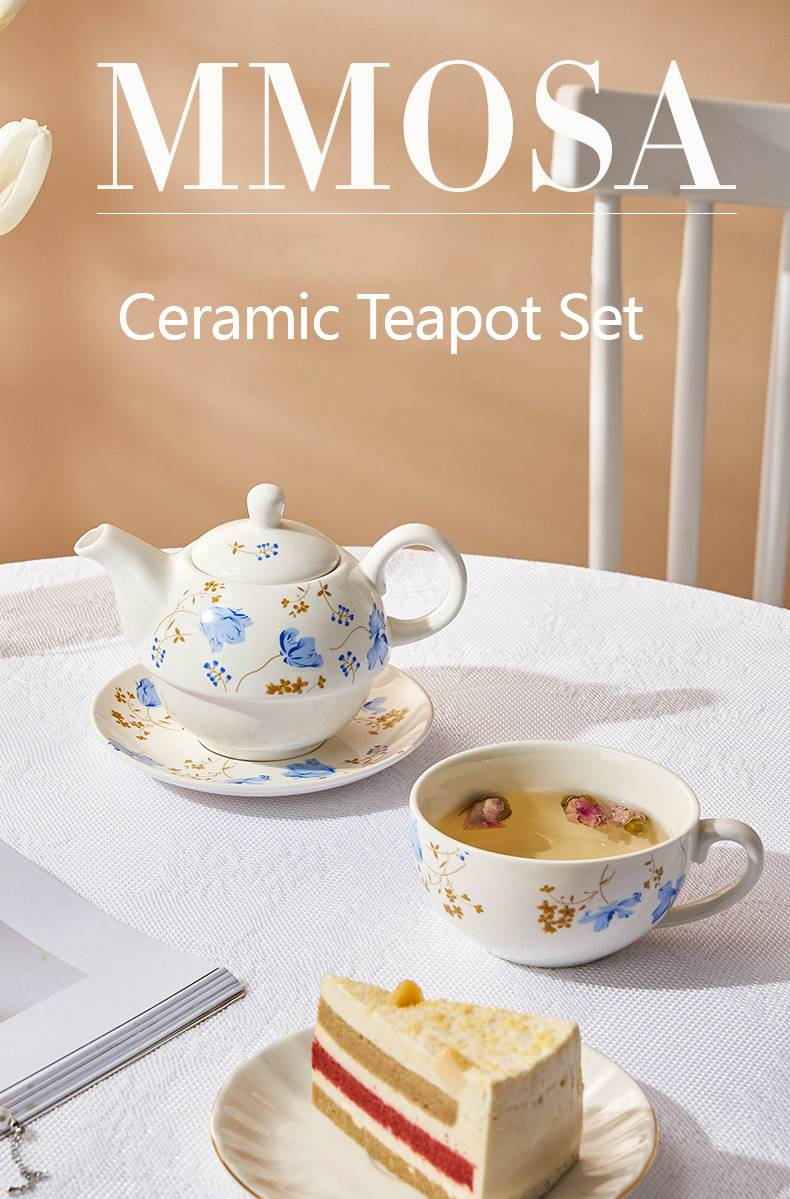 Ensemble créatif de tasses à café et soucoupes en céramique, bouilloire mère-enfant, théière, tasse à thé, assiette à Dessert, service à thé unique de l'après-midi_voghion.com