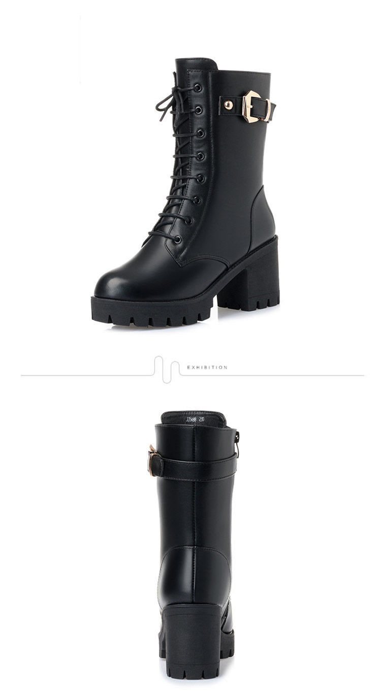 Women's Chunky Heel Ankle Boots – Winter/Spring PU Martin Boots With Side Zipper (2 Styles)_voghion.com