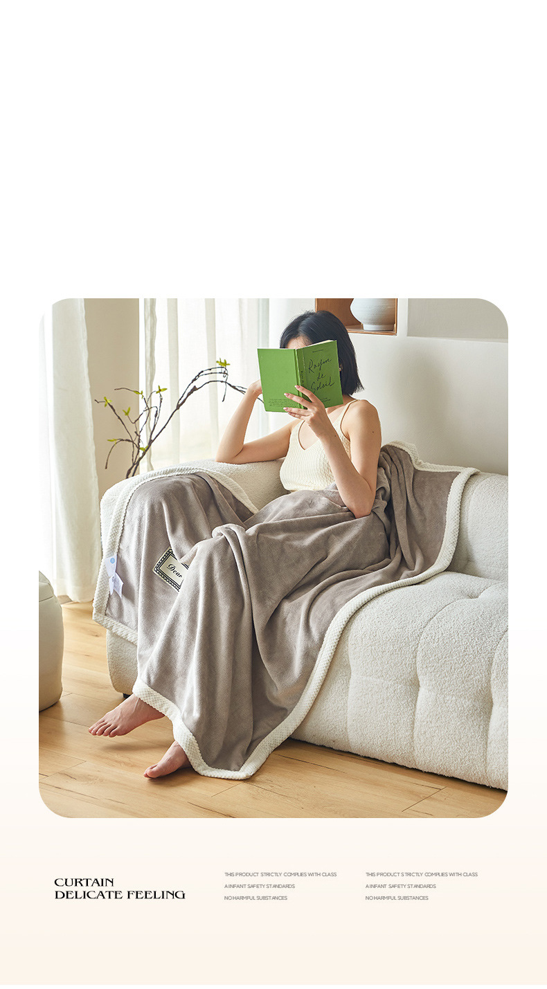 Coperta in flanella pesante di alta qualità - Coperta in pile di latte ultra morbida e calda, con un'elevata densità di GSM, per letto e divano (150x200 cm, tinta unita)_voghion.com