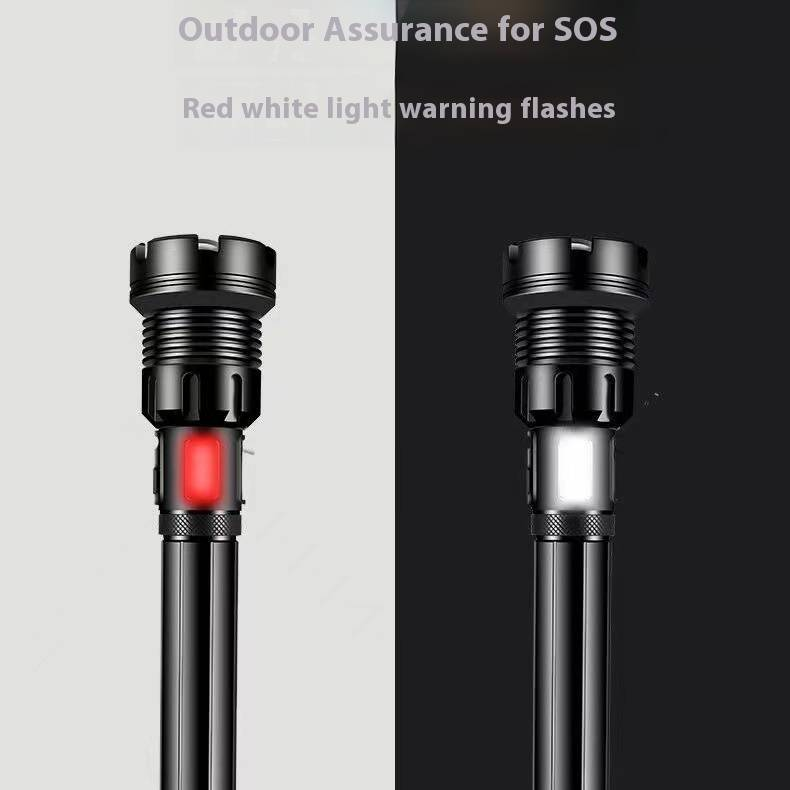 P90 Tactical Flashlight - Ultra Bright 10000 Lumens LED, Zoomable Rechargeable Aluminum Flashlight For Outdoor, Camping, Emergency_voghion.com