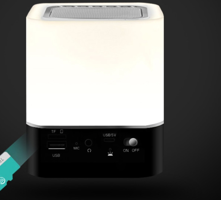 LED Bunte Licht Bluetooth Lautsprecher Tragbare USB Nacht Licht Wecker Klopfte Licht Drahtlose Audio_voghion.com