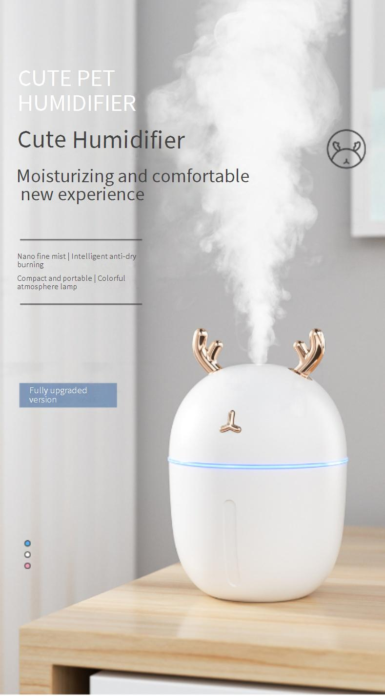 USB Humidifier For Home & Office - Ultra Quiet, 500ml Large Capacity, Aromatherapy Diffuser With Night Light, Auto Shut-Off, Perfect Gift_voghion.com