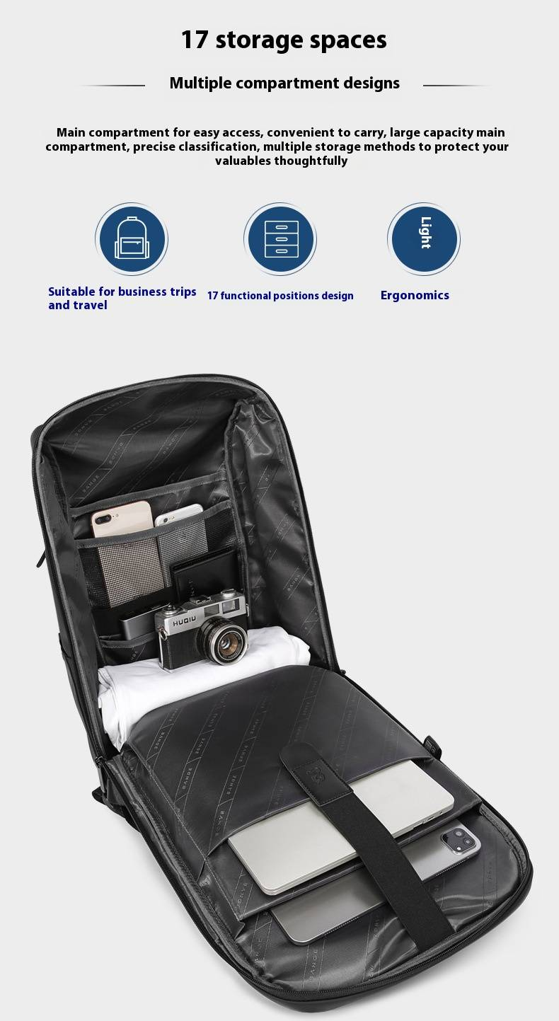 Professional Waterproof Laptop Backpack For Men & Women – Large Capacity Business Travel Bag With Anti-Theft Design, Breathable Cushioned Straps_voghion.com