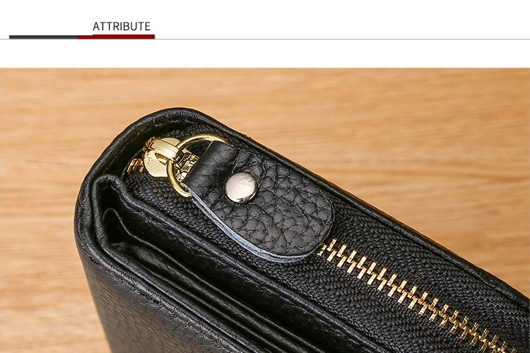 Kaarthouder, kaarthouder, bovenste laag, koeienhuid, rijbewijshouder, grote capaciteit, multifunctionele, echte leren kaarthouder, RFID-antidiefstal-ID-portemonnee_voghion.com