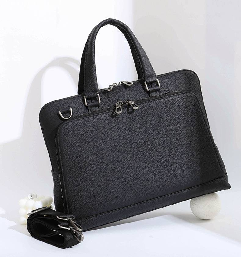 Sacs pour hommes, porte-documents, sacs à main pour hommes, simples et élégants, sac d'ordinateur en cuir véritable de grande capacité, porte-documents d'affaires pour hommes_voghion.com