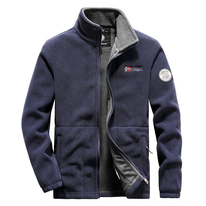 "Men's Fleece Jacket For Outdoor & Hiking – Warm Winter Pullover With Breathable Polar Tech Fabric (Grey/Black/Red/Khaki/Navy)"_voghion.com