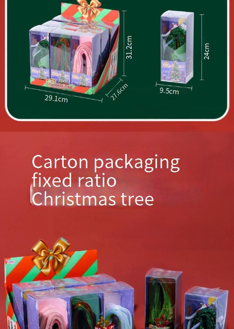 Nuevo paquete de regalo de Navidad con varita de descompresión giratoria, material para armar un árbol, juguete de regalo, muñeco de descompresión, adornos._voghion.com