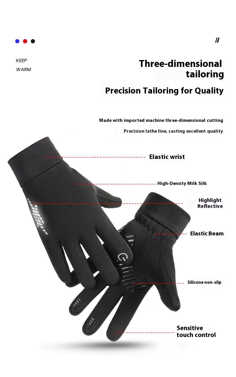 Herren Q806 Winter-Fahrradhandschuhe – Touchscreen-kompatibel, rutschfest, reflektierend, wärmeisoliert für Outdoor-Sportarten_voghion.com