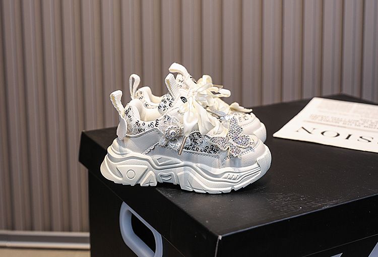 Mother & Kids Sneakers Baby Girl Princess Soft Sole Fashion Shoes Sequin Butterfly Shoes_voghion.com