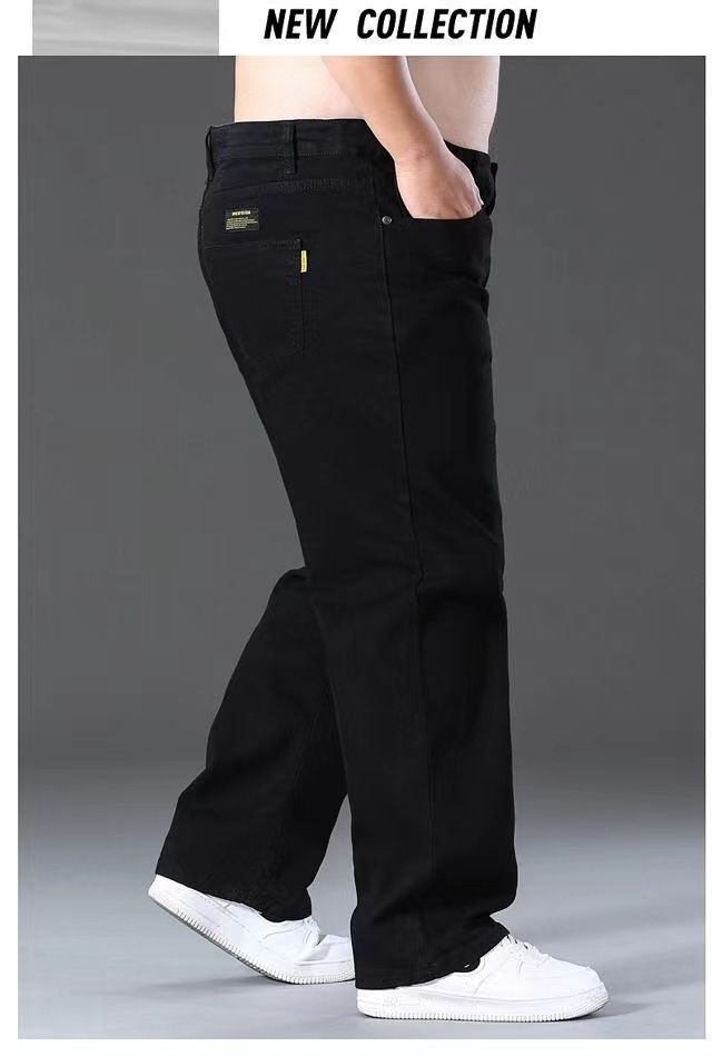 Herenkleding Plus Size Lente Zomer En Herfst Verdikte Jeans Losse Elastische Casual Rechte Dikke Heren Lange Broeken_voghion.com