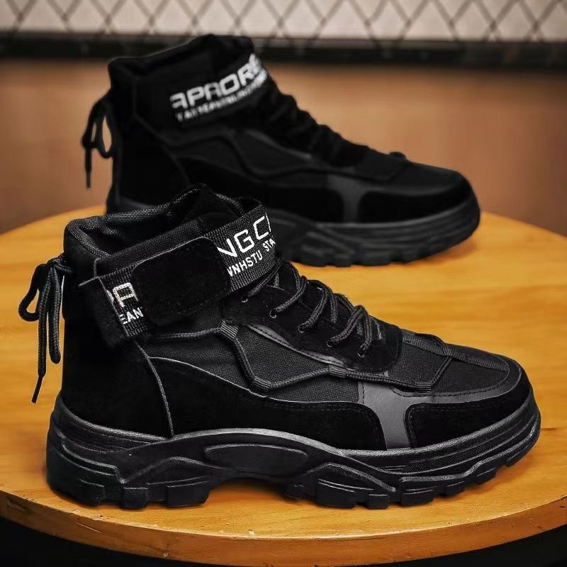 European Warm Series Men's Martin Spring Autumn New High-top Work Korean Versatile British Style Short Boots Casual Trendy Shoes_voghion.com