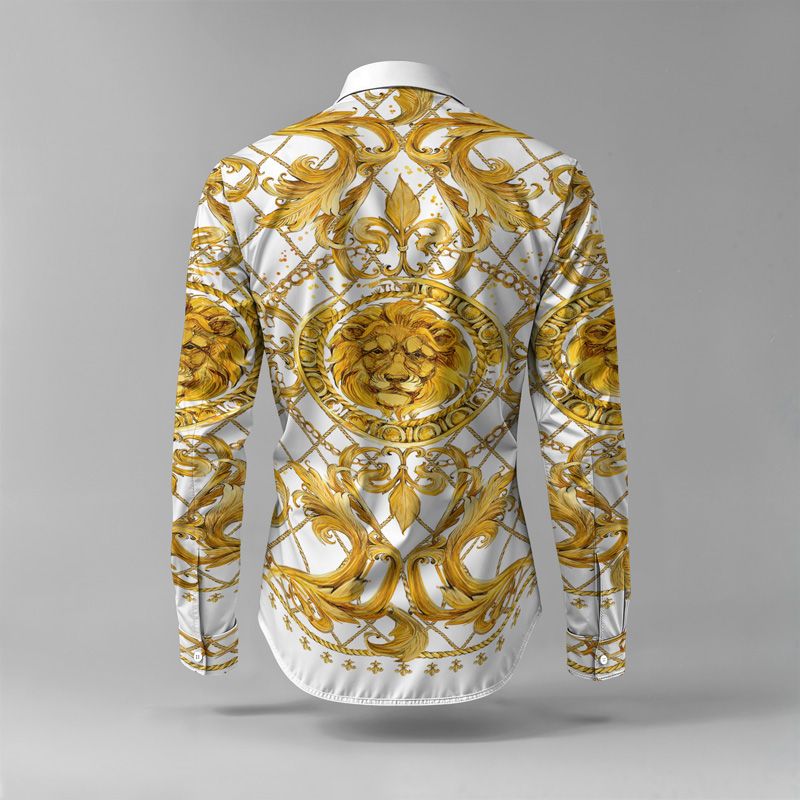 2025 Spring Summer Men Shirt Set Brand Print Fashion Printing Two Piece Set Mens Light Luxury Lightweight Party Long Sleeves_voghion.com