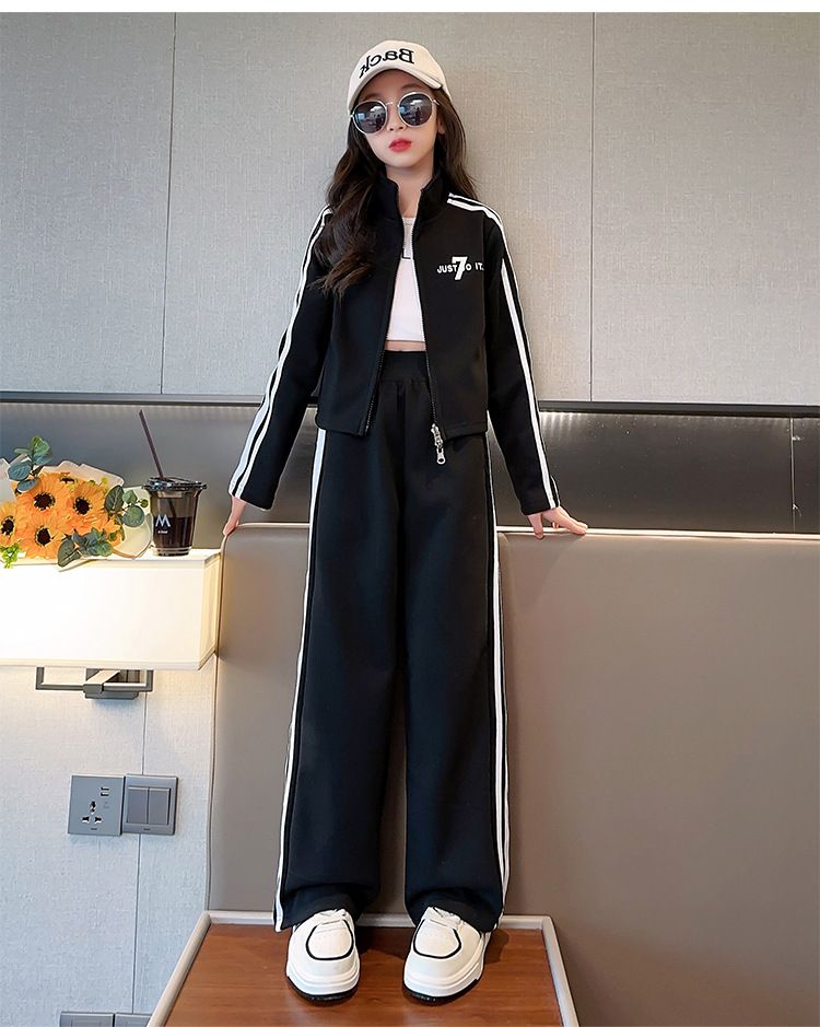Toddler Girls Clothing Stylish Spring And Autumn Spring Little Internet Celebrity Sports Two Piece Suits_voghion.com