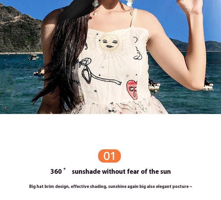 Pdmcms Beach Straw Hat for Summer Beach Outing Large Brim for Sun Protection and Vacation Versatile Cool Hat Sun Hat_voghion.com